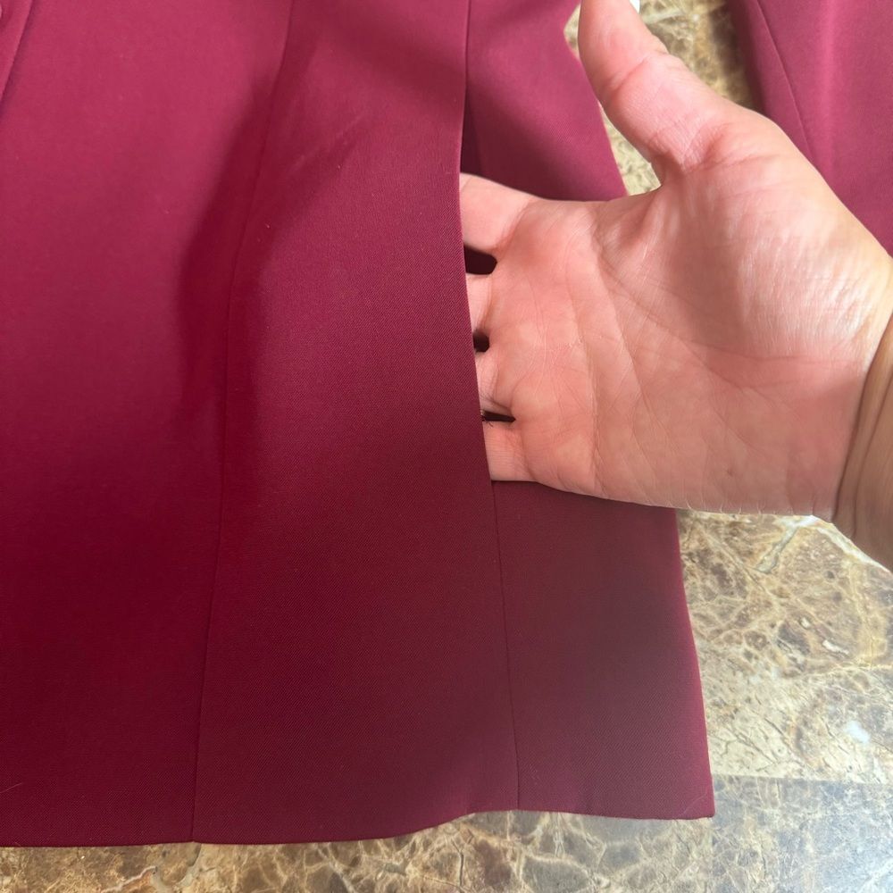 Apostrophe Blazer Size Medium Polyester Burgundy … - image 7